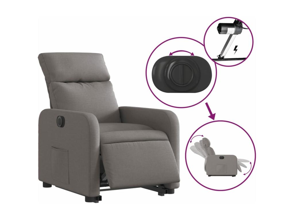 Fauteuil inclinable électrique Chezlova tissu NGRQ67312
