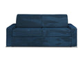 Canap¨¦ 4 places convertible express en velours c?tel¨¦ bleu - Couchage 160 cm - Matelas 14 cm - Artigeo PDVV22654