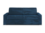 Canap¨¦ 4 places convertible express en velours c?tel¨¦ bleu - Couchage 160 cm - Matelas 14 cm - Artigeo PDVV22654