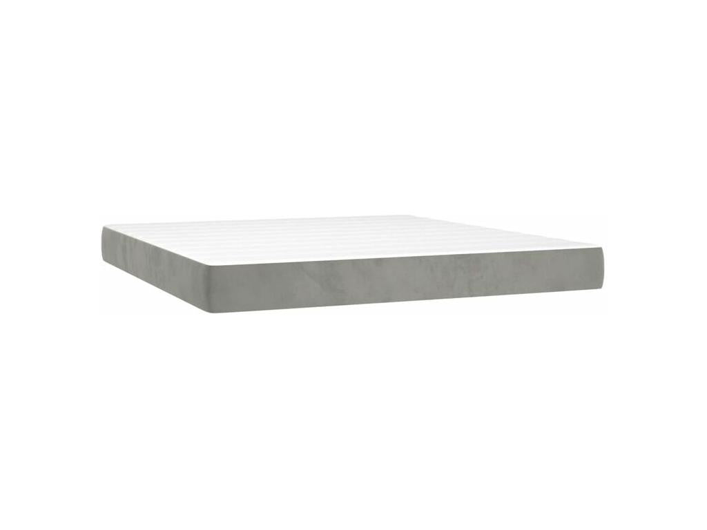 Sommier ¨¤ Chezlova de lit et matelas Gris clair 160x200 Velours QTPB19300