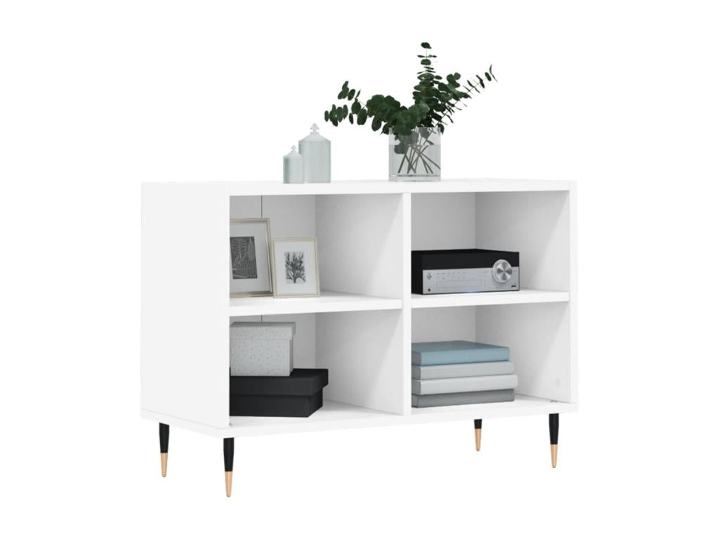 Meuble TV blanc 69,5x30x50 cm bois d'ing¨¦nierie VXAK36244