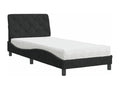 Lit avec matelas noir 90x200 cm velours RVBZ12491