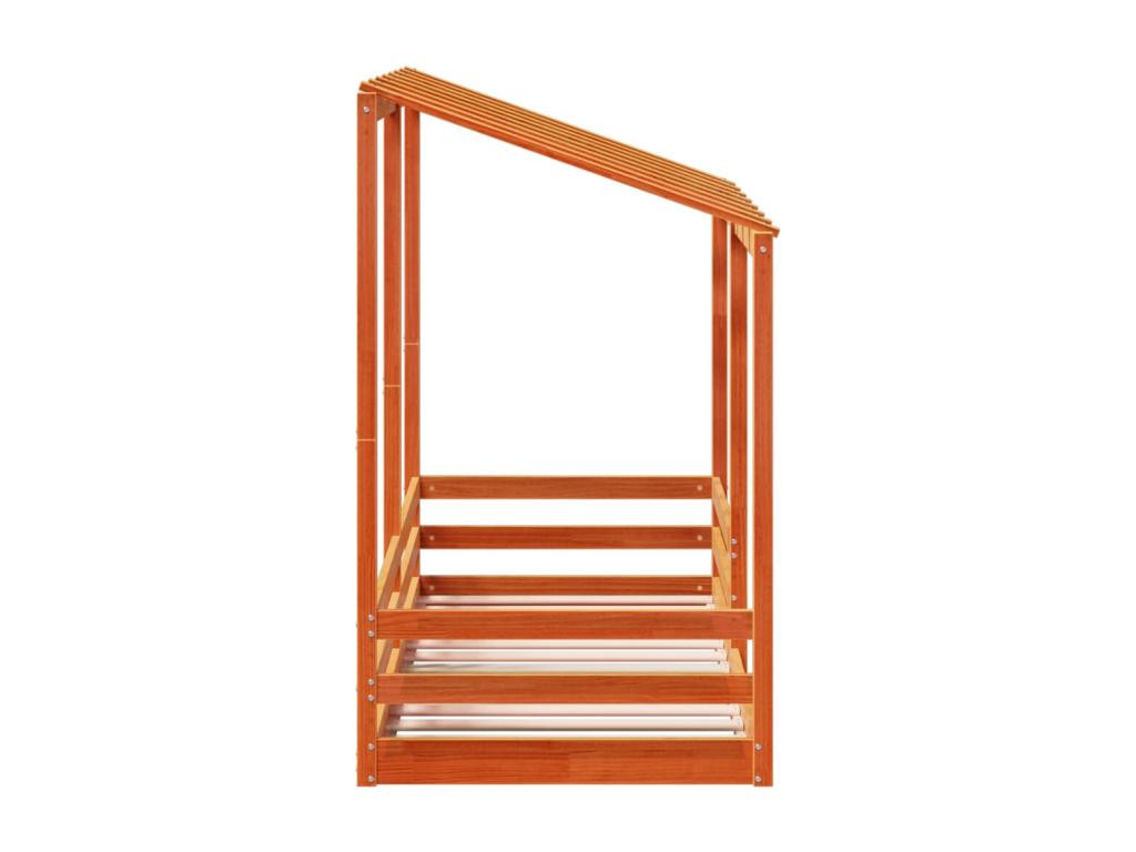 Lit pour enfants sans matelas cire marron 90x190 cm pin massif TESH74011