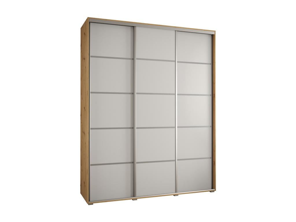 ARMOIRE Chezlova 4 ¨¤ PORTES COULISSANTES 235.2/200/45 3 portes Chezlova/Blanc/Argent HFMQ31111