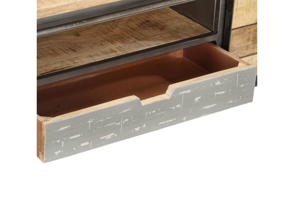 Meuble TV 120x30x40 cm Bois massif de manguier CDUR24974