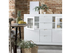 Buffet en bois massif blanc 145x105 PBCI84641