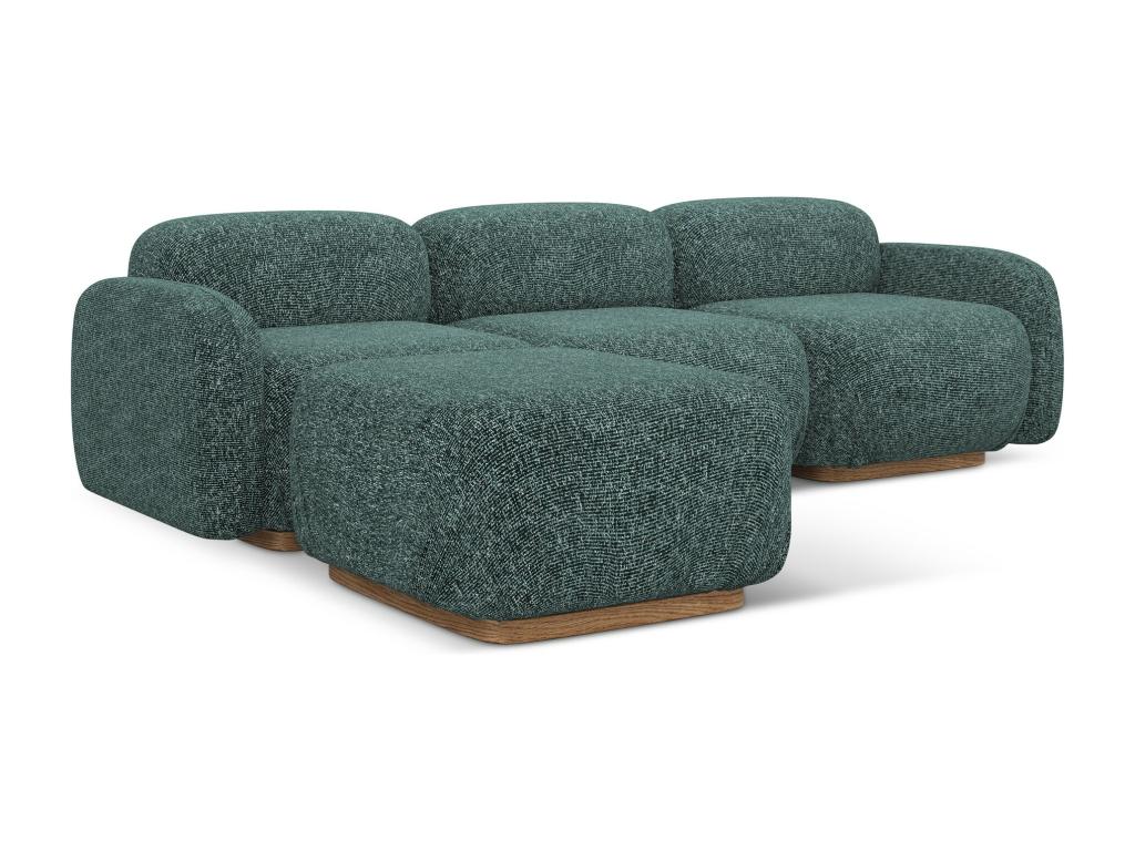 Canap¨¦ d'angle r¨¦versible en tissu textur¨¦ - jeans - Decohaute KTAQ34482