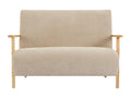 Canapé¨¦ 2 places en tissu beige et bois Artigeo JBAJ09553