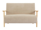 Canapé¨¦ 2 places en tissu beige et bois Artigeo JBAJ09553