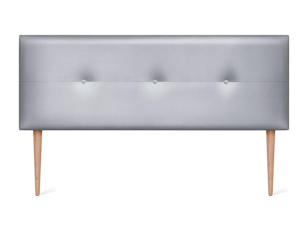 Chezlova Tête de lit similicuir avec Boutons 150x105cm avec pieds Lits 150 - Argent PKGB05037
