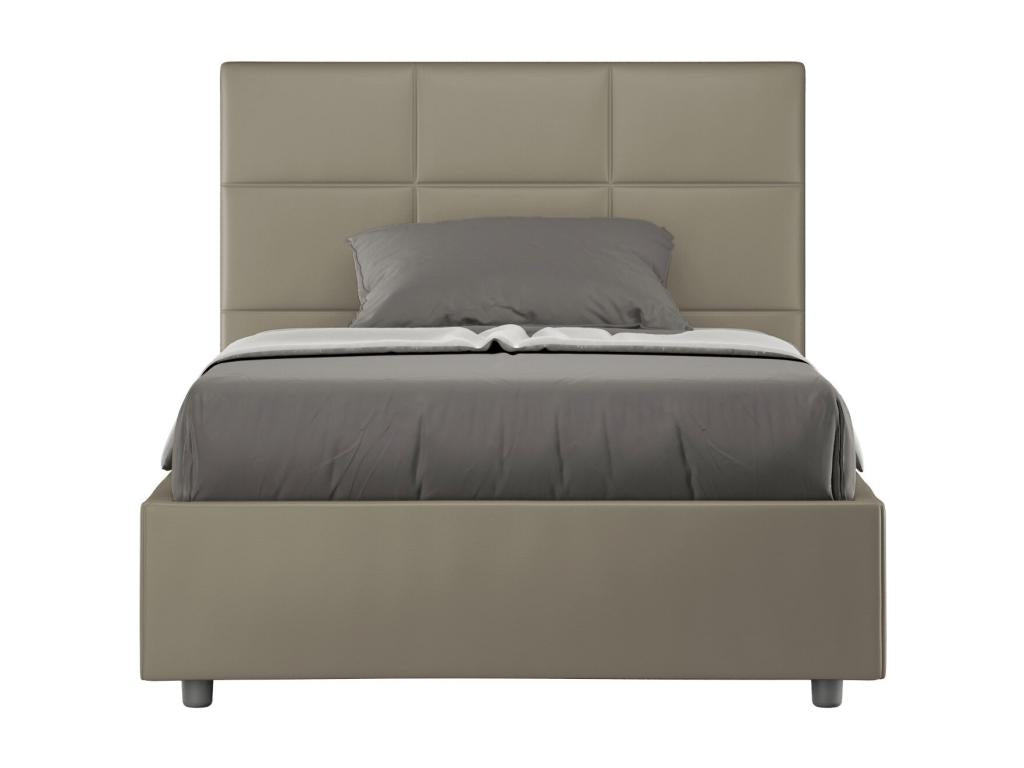 Lit avec sommier rembourr¨¦e 140x210 similicuir cappuccino Chezlova BJLY75229