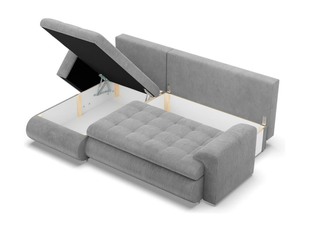 Gauche Canap¨¦ d'angle avec fonction couchage Corde - Gris DTDY06724