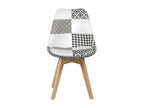 Lot 2 chaises scandinaves en tissu Decohaute motif noir et blanc - Decohaute KFCY57662