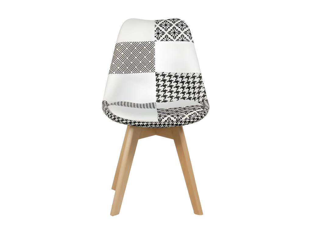 Lot 2 chaises scandinaves en tissu Decohaute motif noir et blanc - Decohaute KFCY57662