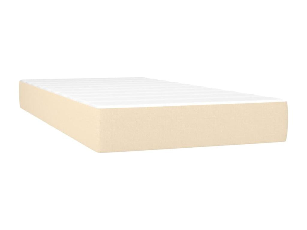Sommier tapissier avec matelas et LED Crème 90x200 cm Tissu TORP80182