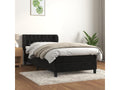 Lit ¨¤ sommier tapissier avec matelas Noir 90x200 cm Velours ABMA72141