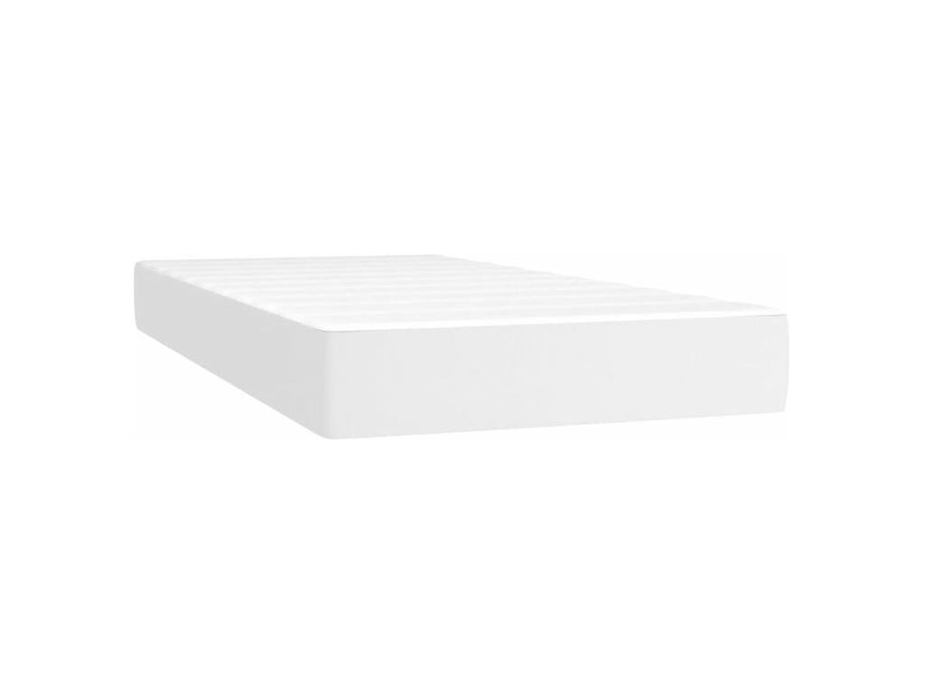 Sommier ¨¤ Chezlova de lit avec matelas Blanc 80x200 Similicuir CRHE07781