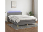 Sommier ¨¤ Chezlova de lit et matelas et LED Gris fonc¨¦ 140x190 PANX99947