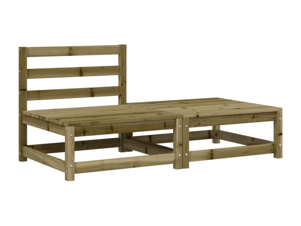 Canap¨¦ de jardin sans accoudoirs avec coussins et repose-pieds RWHR78768
