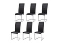 Chaises ¨¤ mangeoire cantilever lot de 6 noir similicuir KWOA54251