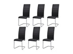 Chaises ¨¤ mangeoire cantilever lot de 6 noir similicuir KWOA54251