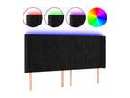 Tête de lit ¨¤ LED Noir 203x16x118/128 cm Velours KNGW03410