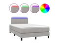 Sommier tapissier matelas et LED Gris clair 120x200 cm Tissu ZCWR36735