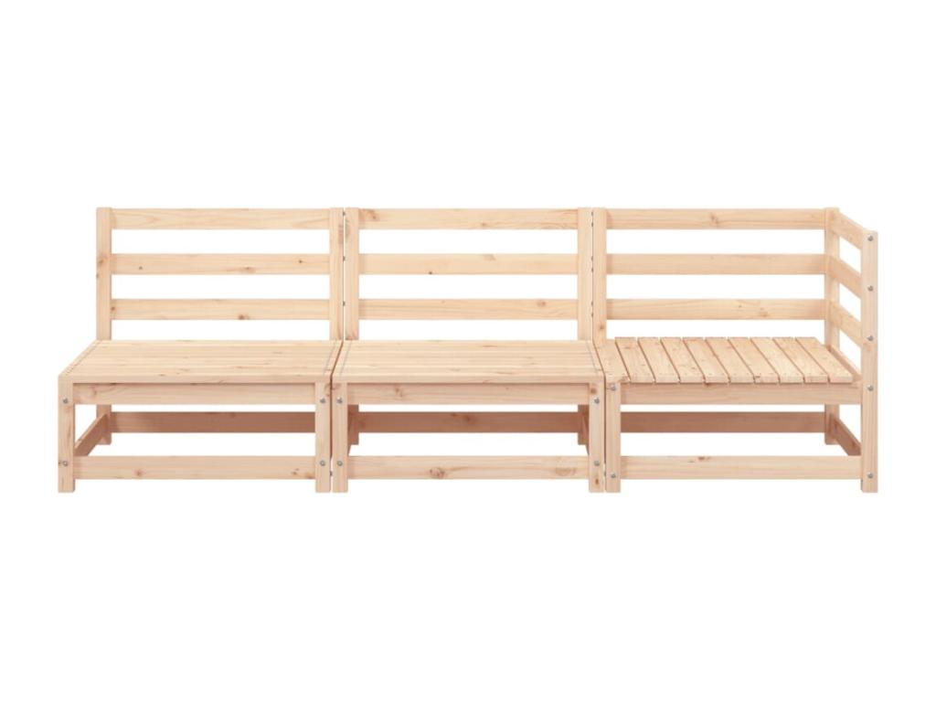 Canapé¨¦ de jardin 3 places bois de pin massif EHQL79193