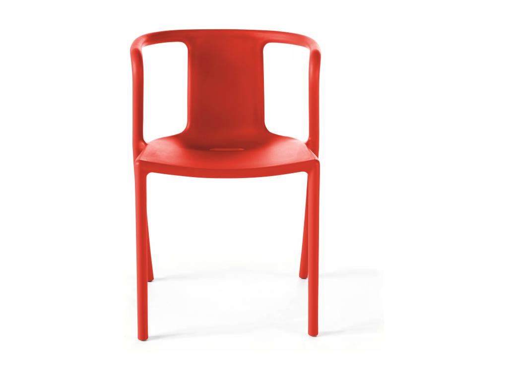 Lot de 4 chaises plastique rouge RYJN46269