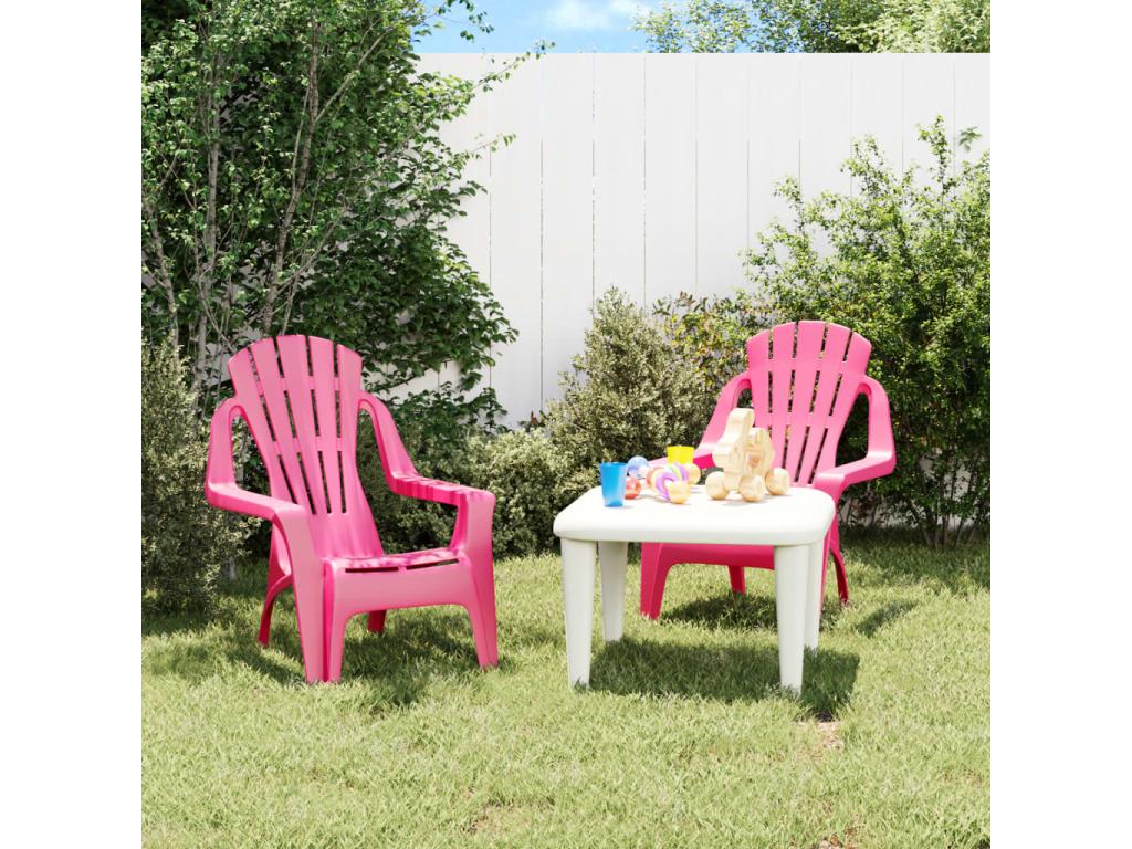 Chaises de jardin pour enfants lot de 2 roses 37x34x44 cm PP KMUM95497