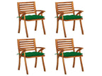 Chaises de jardin avec coussins 4 pcs Bois de teck solide 13 GGRX49464
