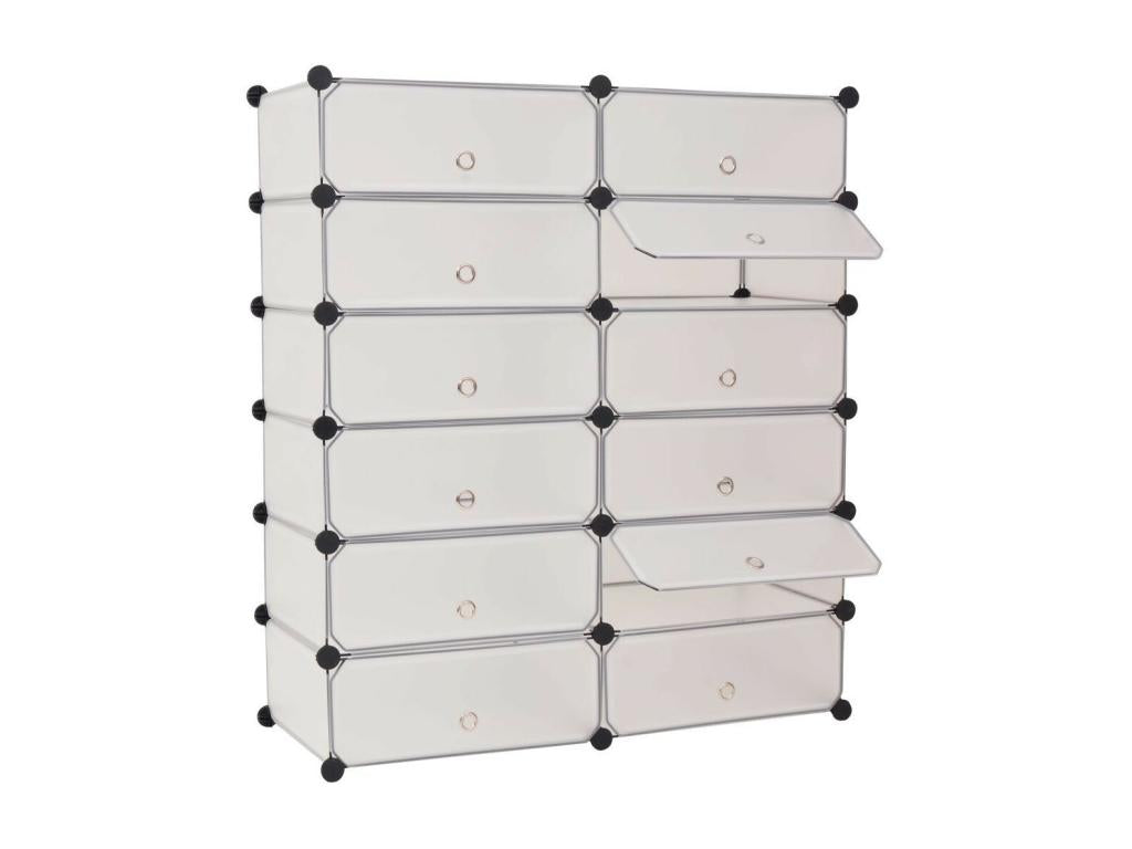 Armoire ¨¤ chaussures avec 12 compartiments Blanc KVBQ55248