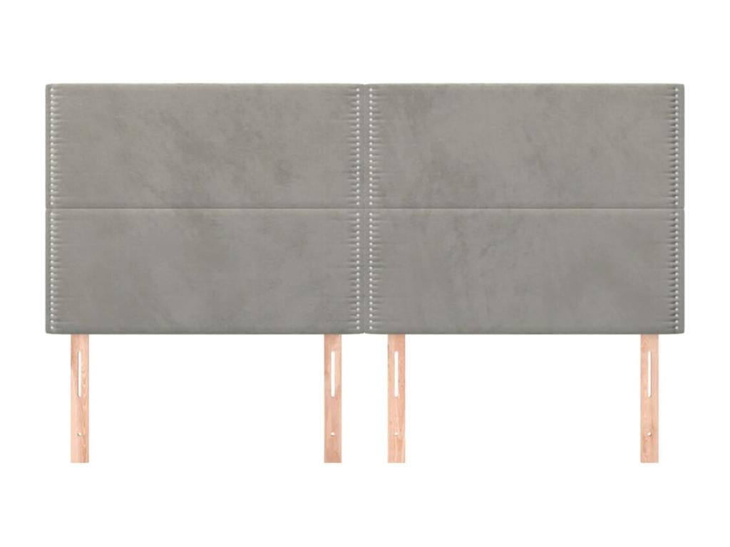 Tête de lit 4 pièces Gris clair 80x5x78/88 cm Velours AORL90840