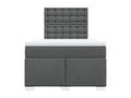 Sommier ¨¤ Chezlova de lit avec matelas gris fonc¨¦ 120x190cm tissu DFLC62193