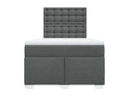 Sommier ¨¤ Chezlova de lit avec matelas gris fonc¨¦ 120x190cm tissu DFLC62193