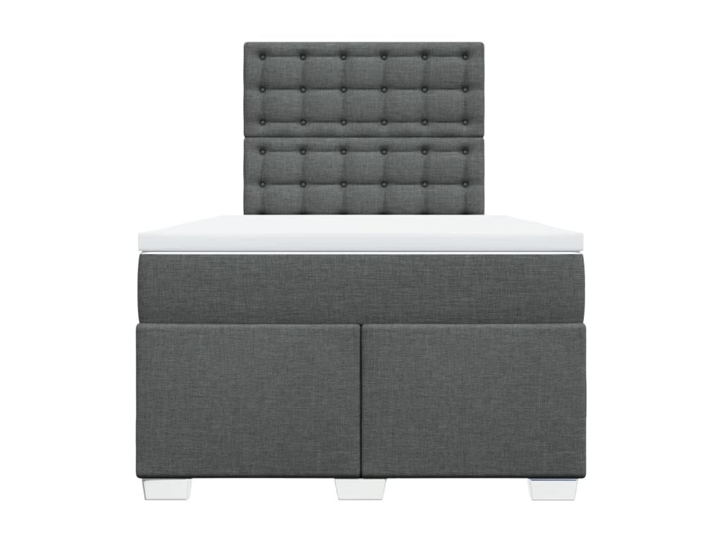 Sommier ¨¤ Chezlova de lit avec matelas gris fonc¨¦ 120x190cm tissu DFLC62193