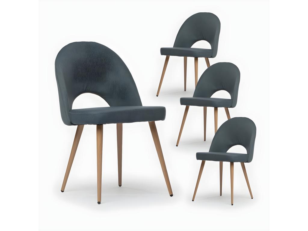 Chaise de salle ¨¤ manger en tissu bleu 49x85 cm-Chezlova IWPJ53345