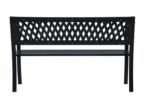 Banc de jardin plastique et métal noir Chezlova 125cm OXWX02579