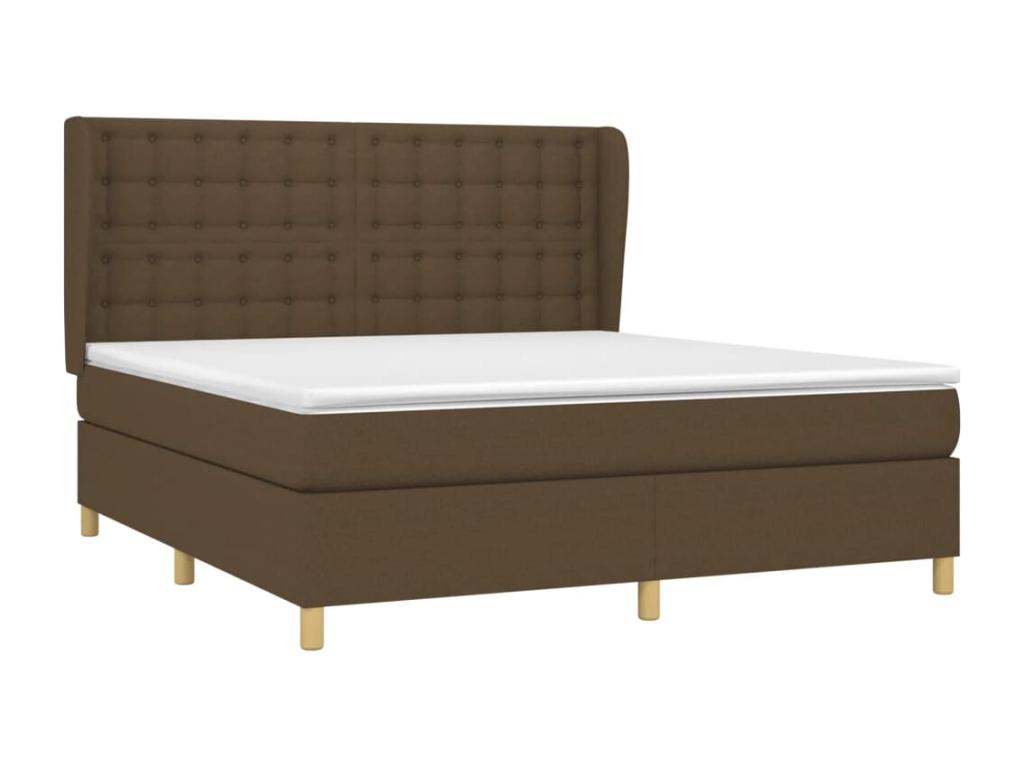 Lit ¨¤ sommier tapissier avec matelas Marron fonc¨¦ 160x200 cm YJOD85751