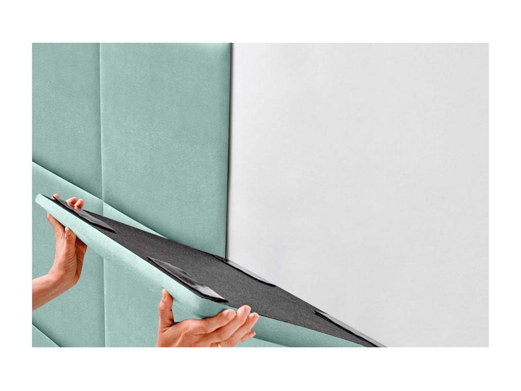 Chezlova Tête de lit tapiss¨¦e en tissu Aqualine composé¨¦e de panneaux de lit autocollants interchangeables pour chambre de luxe Vert Chezlova 200 cm KIVA94938