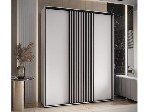 ARMOIRE Chezlova 1 ¨¤ PORTES COULISSANTES 205.2/190/60 3 Portes Blanc/Blanc VYOP62091