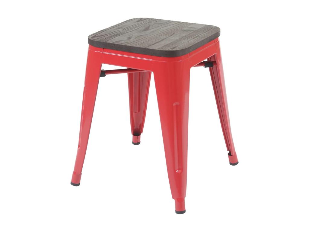 4x tabouret Chezlova-A73 assise en bois inclus rouge HUWY28250