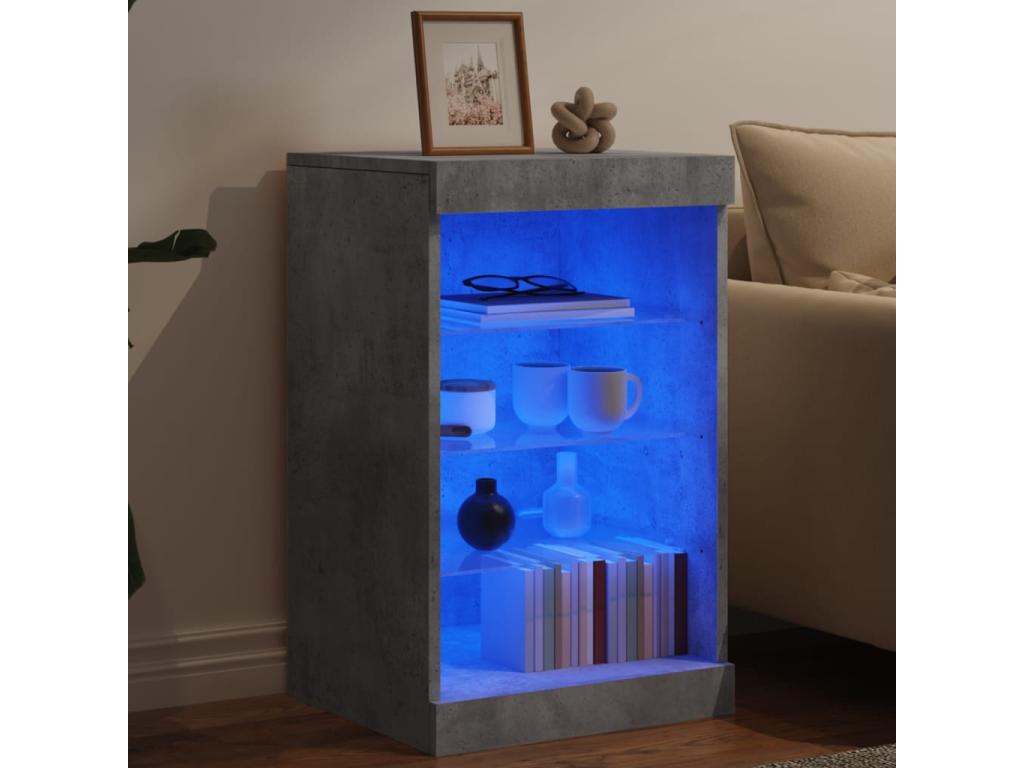 Buffet avec Artigeo¨res LED gris béton 41x37x67 cm ILMT28726