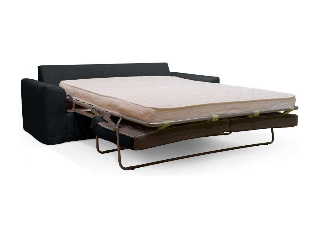 Canap¨¦ convertible en tissu 3 places gris YOAT32770