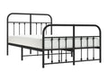 Cadre de lit métal avec tête de lit/pied de lit noir 120x190 cm ULSA71470