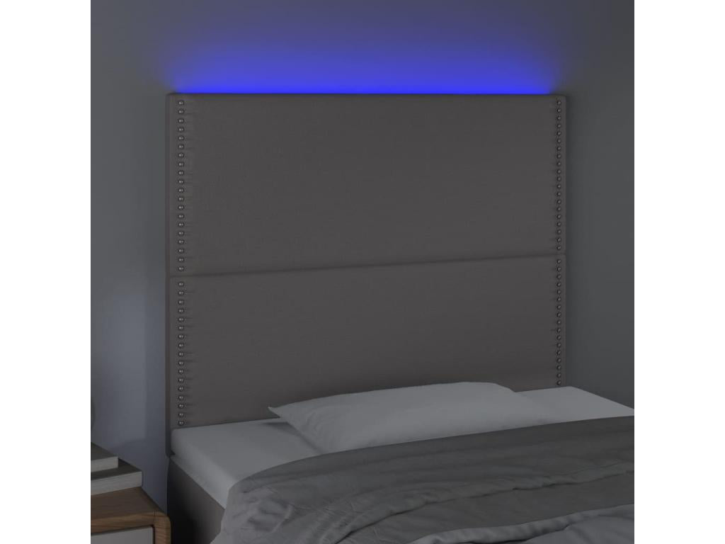 Tête de lit ¨¤ LED Gris 80x5x118/128 cm Similicuir XGDH81926