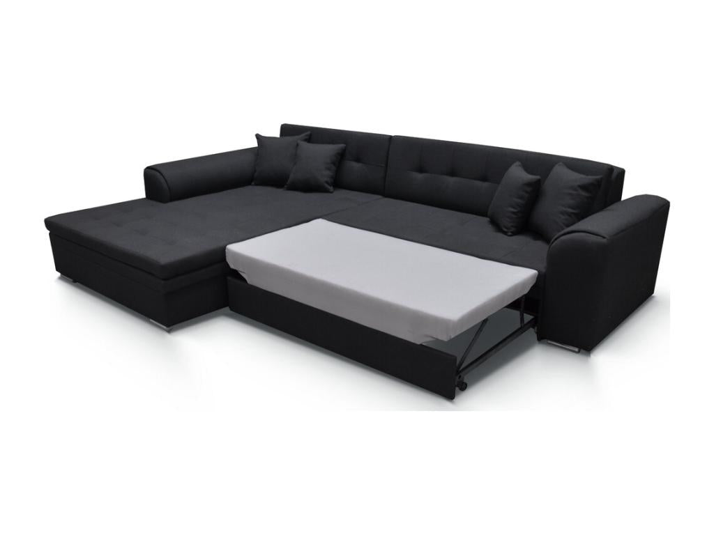 Canap¨¦ d'angle convertible - Artigeo - en tissu de qualité¨¦ gris 5/6 places angle gauche vu de face BEOX19682