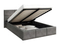 Lit coffre Chezlova 140x190 cm avec sommier ¨¤ Chezlova relevable Gris Fonc¨¦ NHNB96826