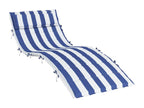 Coussin de chaise longue rayures bleues/blanches 180x60x3 cm TQNQ98372