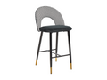 Lot de 2 chaises de bar FALTON Velours Noir/blanc YVIT83655